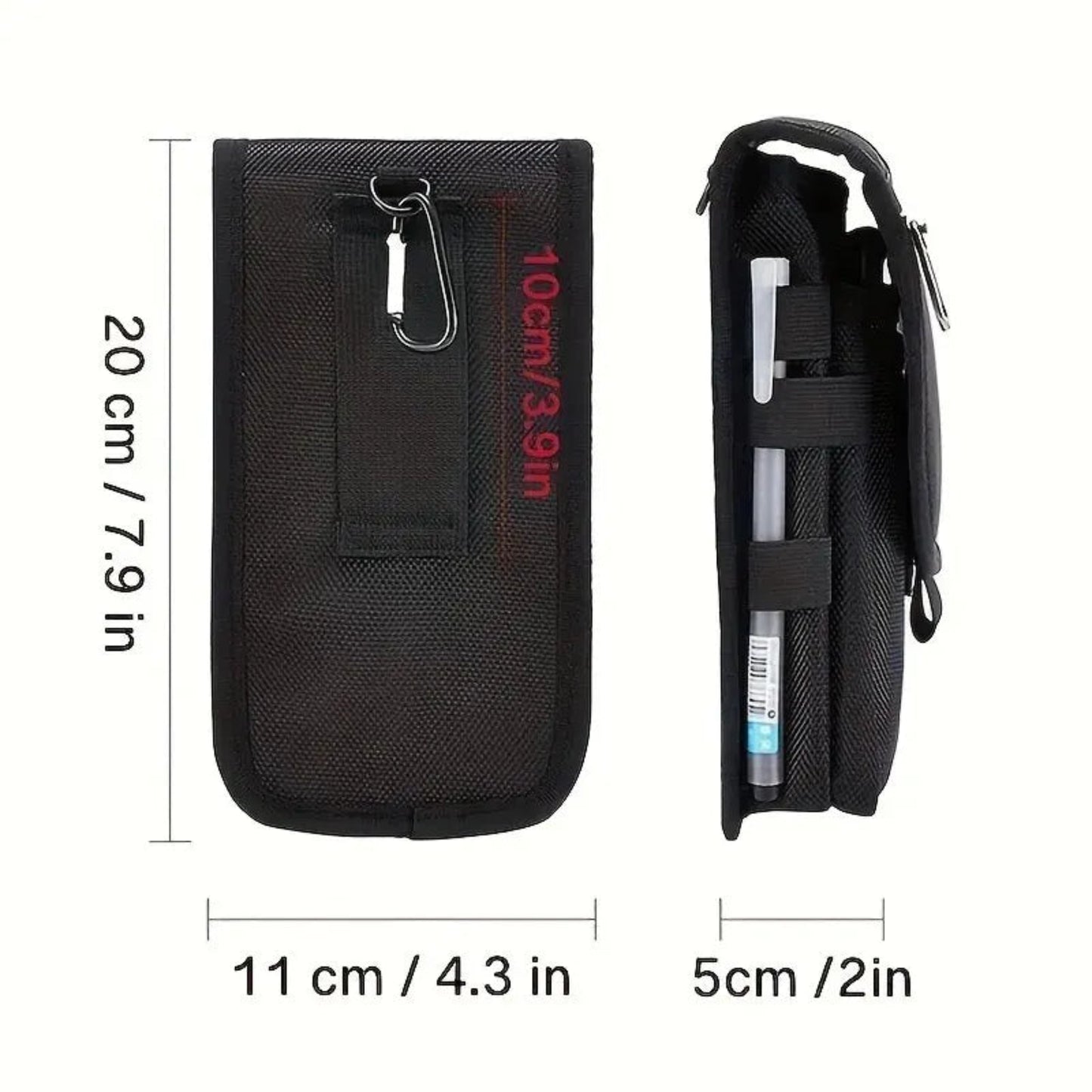 6.3 Inch Flip Top Mobile Phone Waist Bag – Casual Canvas Pouch with Pen Slot, Mobile Phone Waist Hanging Bag