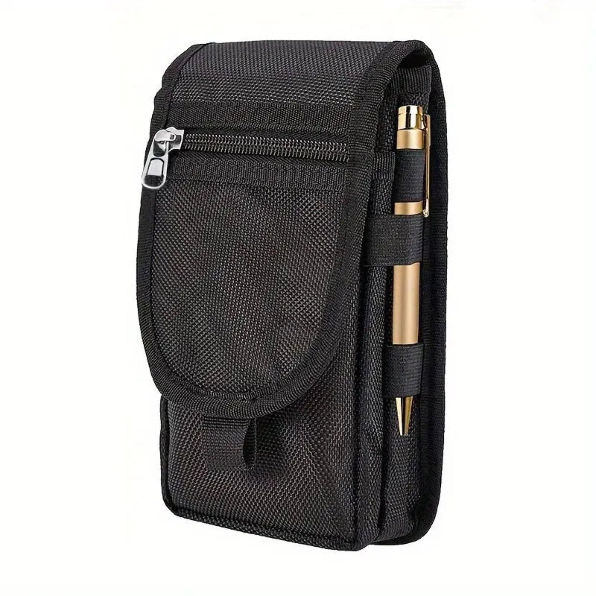 6.3 Inch Flip Top Mobile Phone Waist Bag – Casual Canvas Pouch with Pen Slot, Mobile Phone Waist Hanging Bag