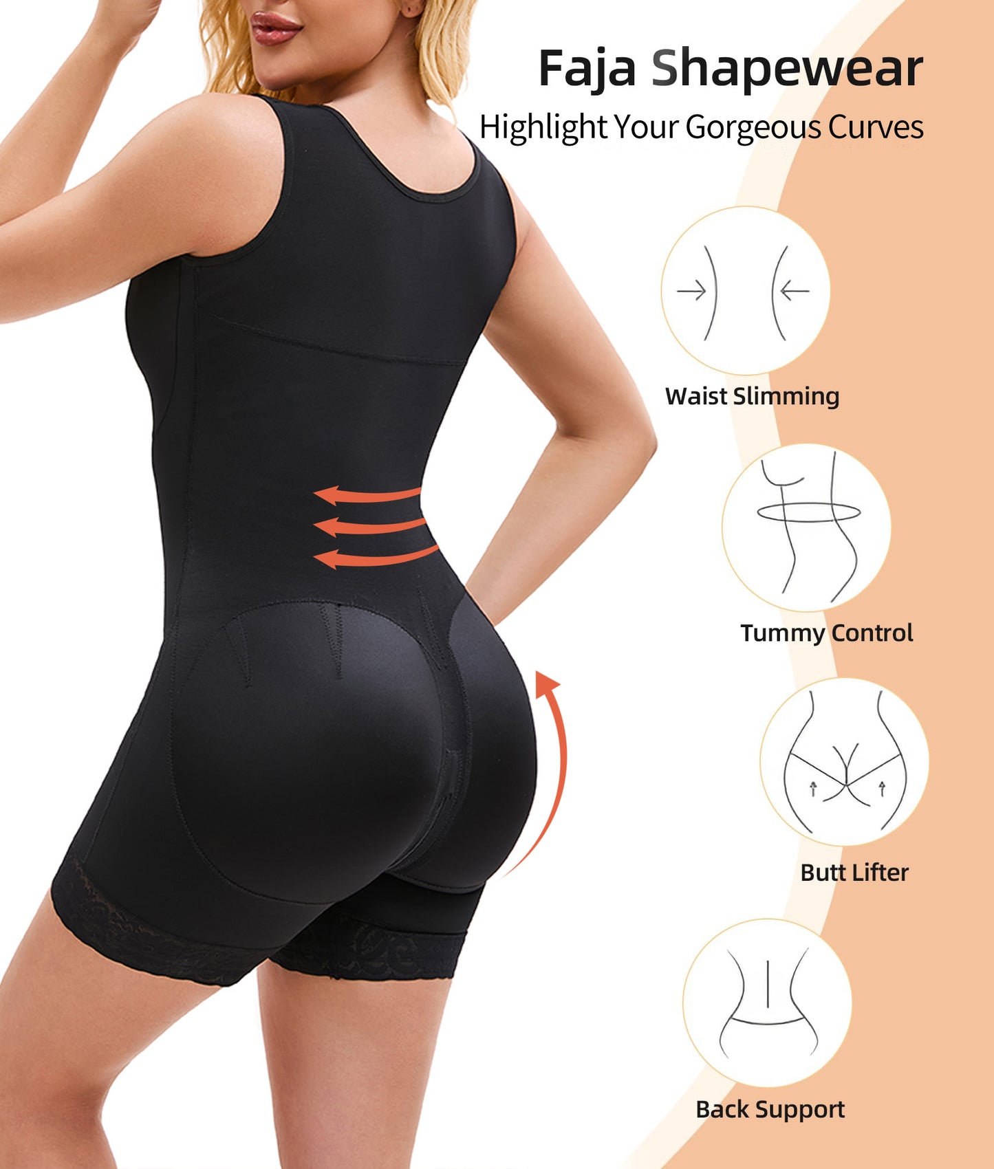 Colombian Elegance Shapewear – Confidence Redefined || Fajas Colombianas Shapewear for Women – Tummy Control Post-Surgery Full Body Shaper with Butt Lifter, Zipper Crotch, and Elegant Skims-Inspired Melibelt Bodysuit