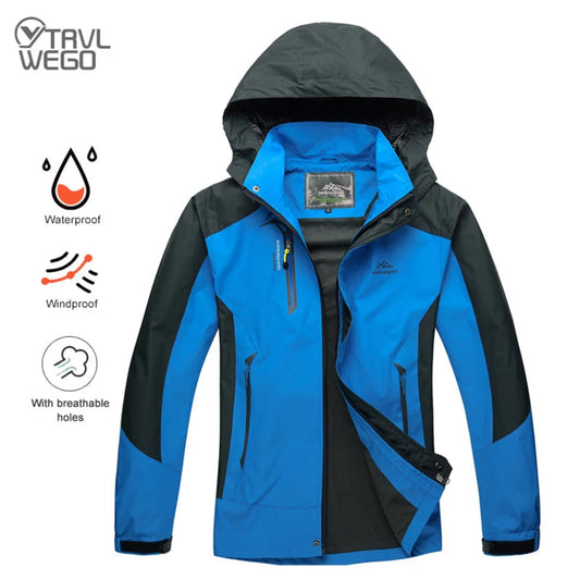 All-Terrain Jacket - TRVLWEGO Camping Hiking Jacket Men Autumn Outdoor Sports Coats Climbing Trekking Windbreaker Travel Waterproof Jackets Black