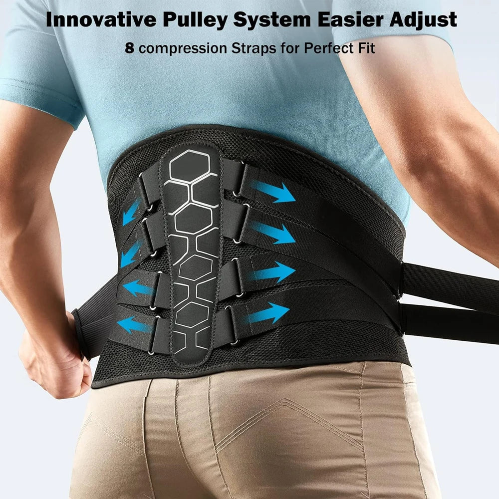 Back Brace for Lower Back Pain – Lumbar Support Belt with Soft Pad