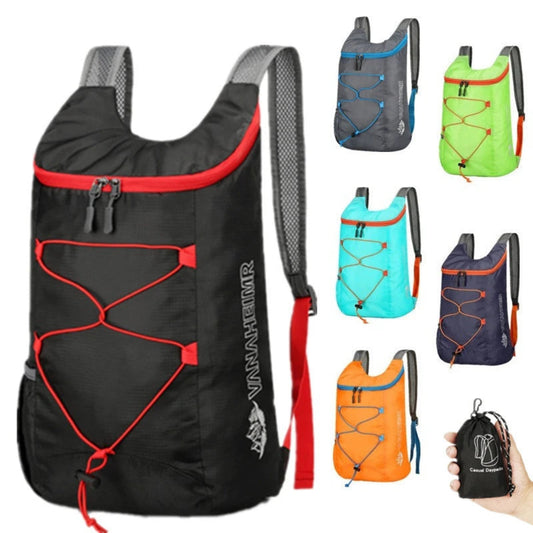 Compact Outdoor Folding Backpack | Multifunctional Outdoor Folding Backpack High Density Lightweight Waterproof Nylon Fabric Sports Bag for Camping Hiking Travel