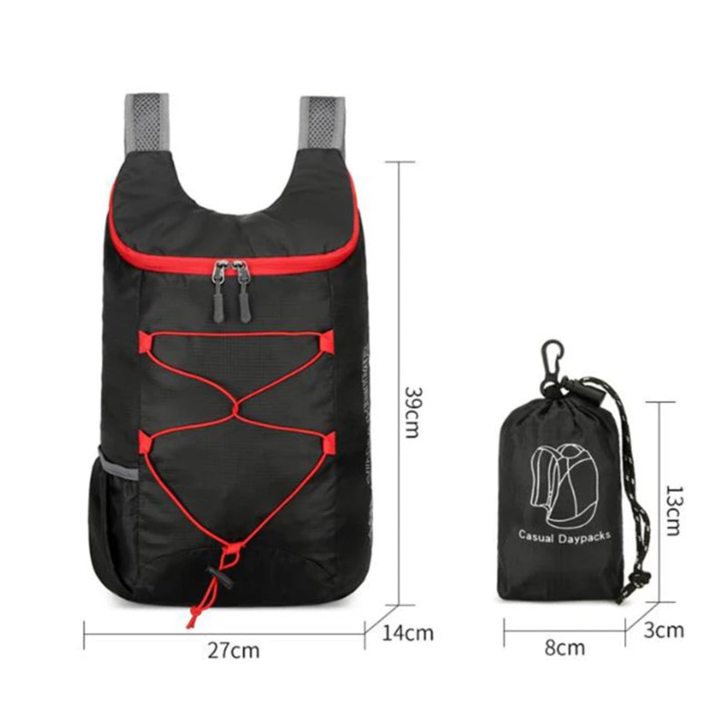 Compact Outdoor Folding Backpack | Multifunctional Outdoor Folding Backpack High Density Lightweight Waterproof Nylon Fabric Sports Bag for Camping Hiking Travel