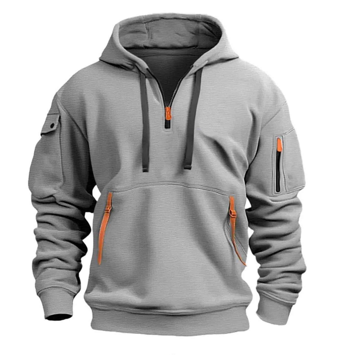 FlexComfort Multi-Pocket Fleece Hoodie ||New Multi Pocket Zipper Fleece Hooded Casual Shirt for Men and Women Plus Size Loose Pullover Fashion Sweatshirt top
