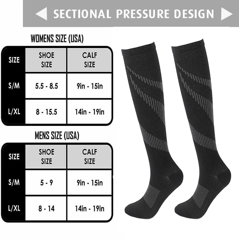 Sports compression socks, Adult running compression socks breathable quick dry, pain relief || Varicose Veins Socks Compression Stockings Nurse Sports Cycling Socks for Diabetics Running Gift for Men Diabetes Nature Hiking
