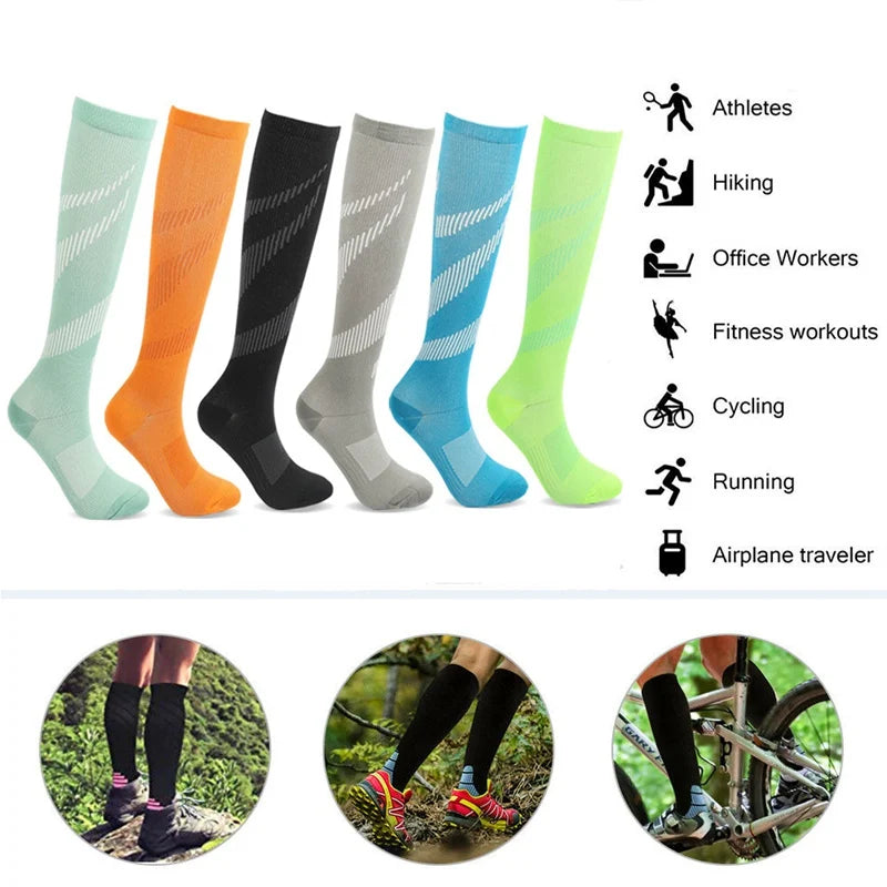 Sports compression socks, Adult running compression socks breathable quick dry, pain relief || Varicose Veins Socks Compression Stockings Nurse Sports Cycling Socks for Diabetics Running Gift for Men Diabetes Nature Hiking