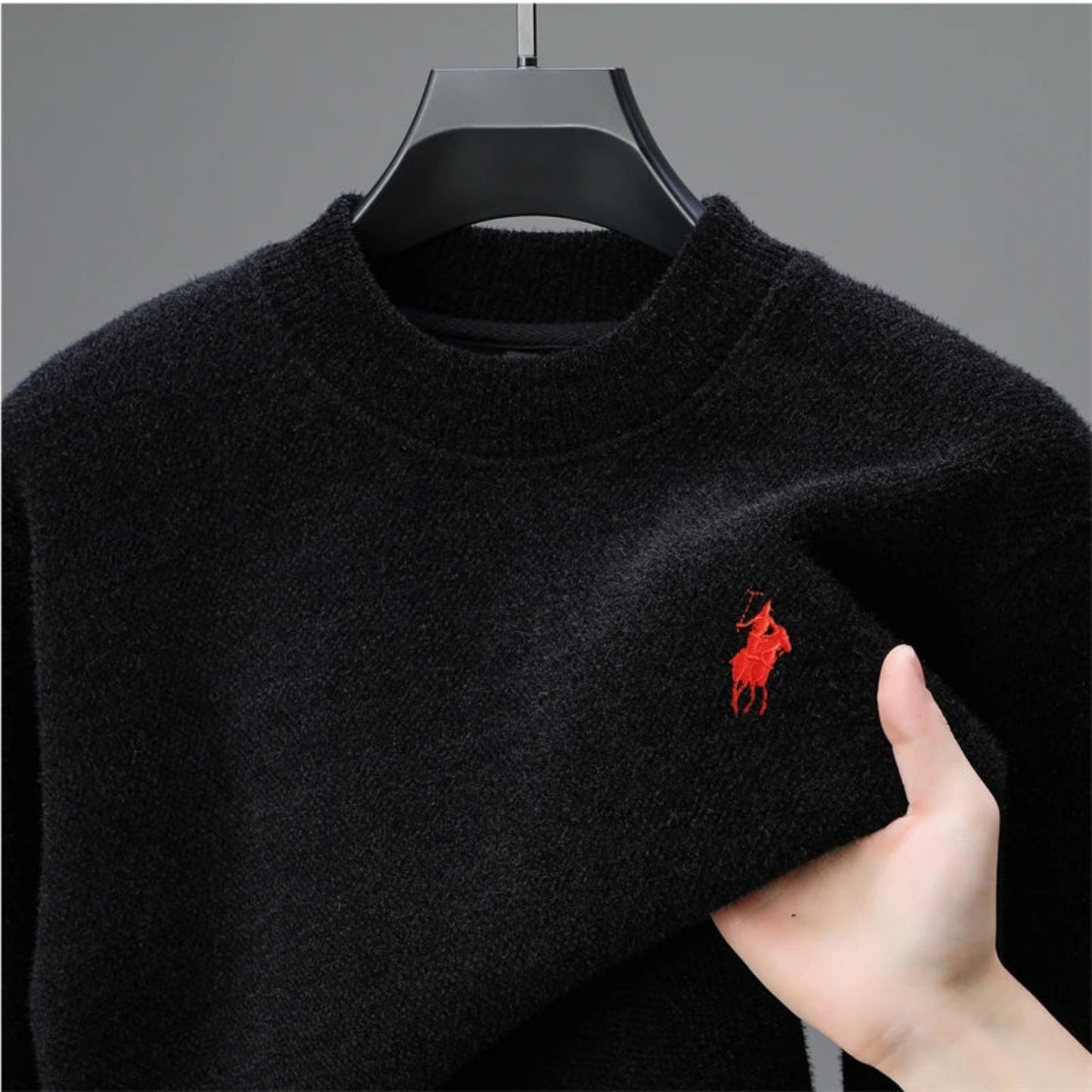 Luxe Embroidered Knitwear - Luxury brand sweater men's fashion Paul high-end embroidery casual round neck winter new plush thick warm knit pullover sweater