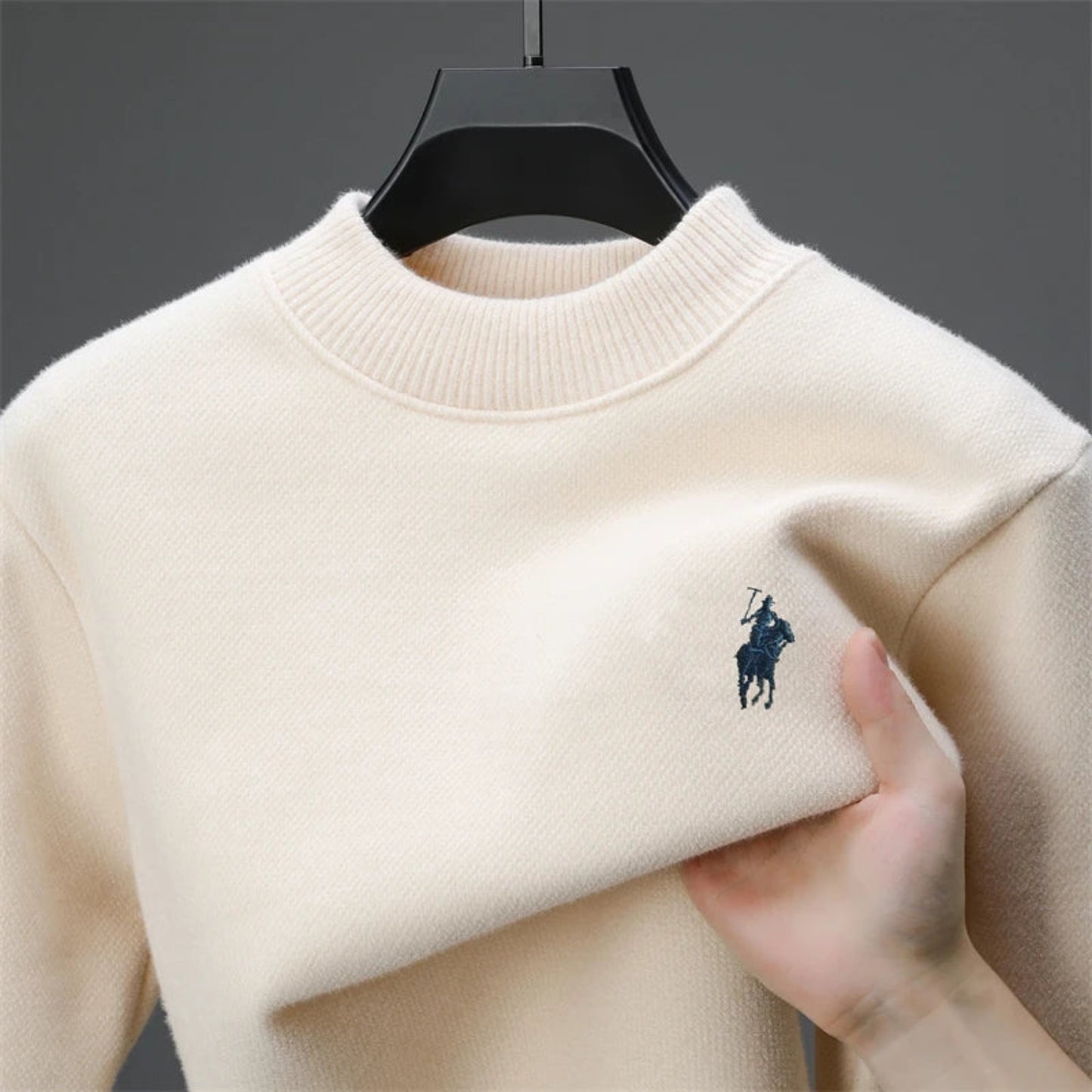 Luxe Embroidered Knitwear - Luxury brand sweater men's fashion Paul high-end embroidery casual round neck winter new plush thick warm knit pullover sweater
