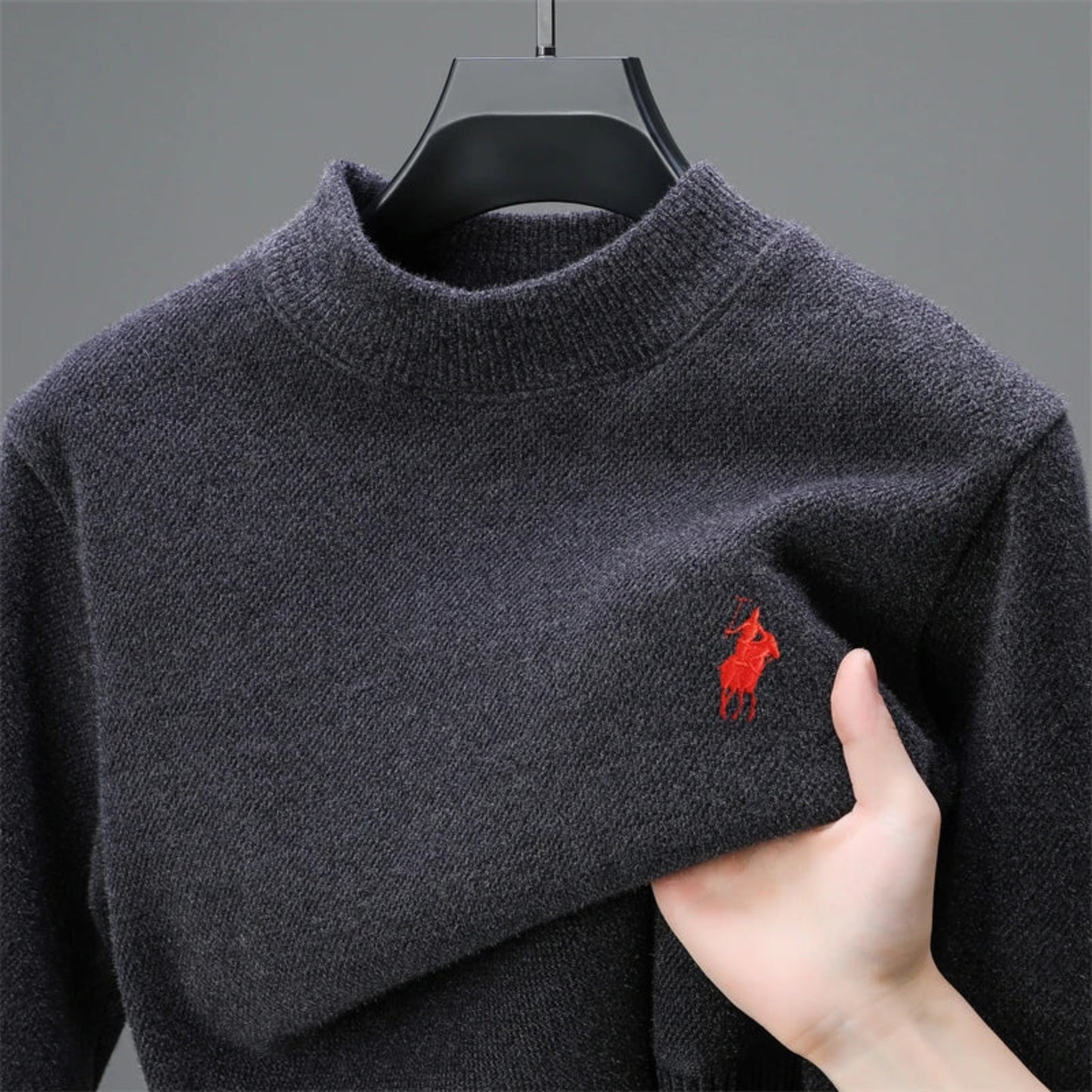 Luxe Embroidered Knitwear - Luxury brand sweater men's fashion Paul high-end embroidery casual round neck winter new plush thick warm knit pullover sweater