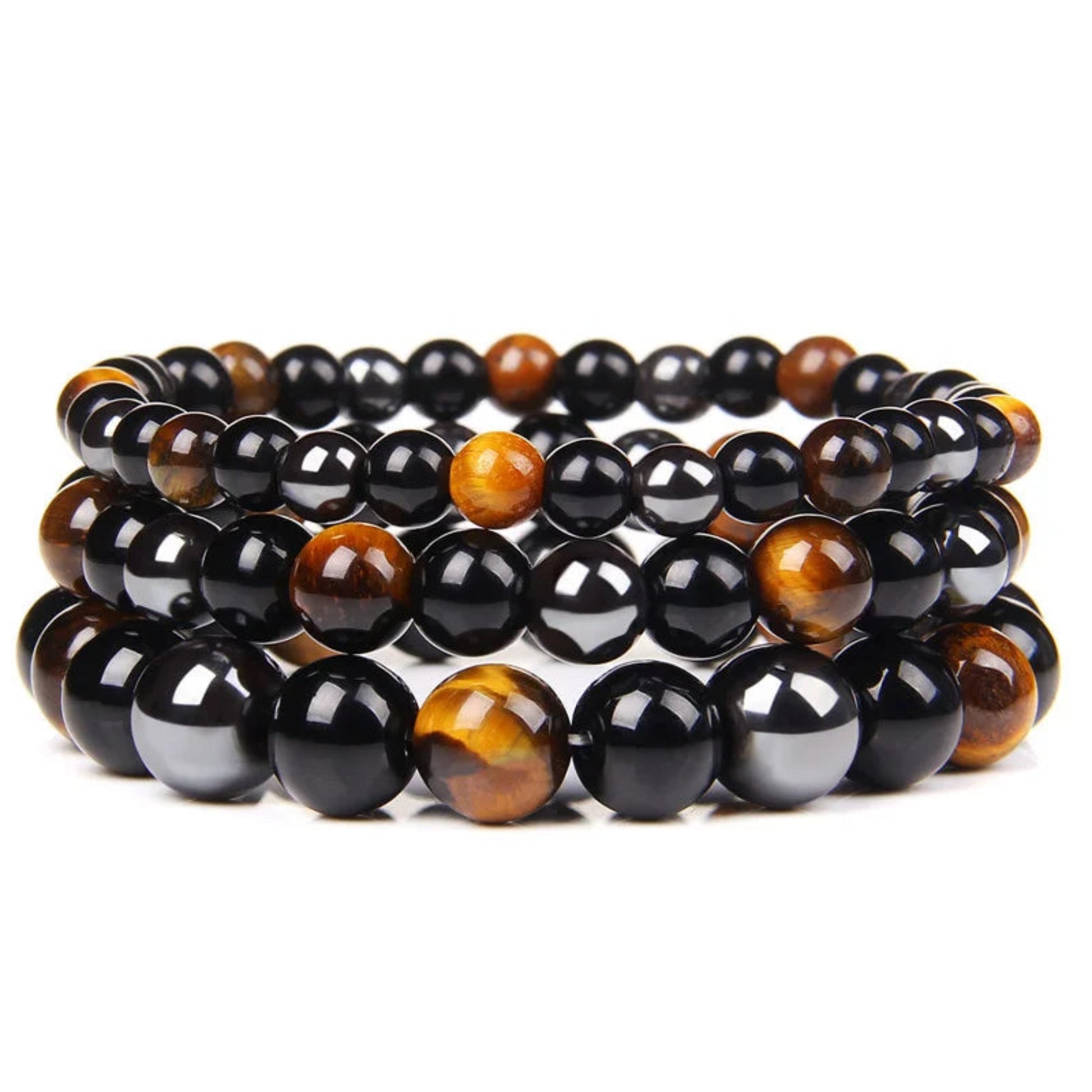Magnetic Black Obsidian Hematite Tiger Eye Bracelet for Energy & Protection