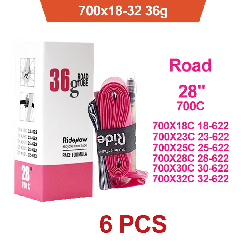 Ridenow ultralight tpu bike inner tube – 700c/26/27.5/29 inch, road mtb bicycle tpu 700c x 18 25 28 32 french valve length 45mm