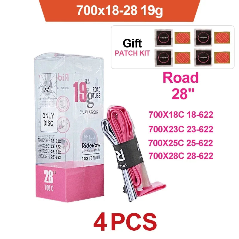 Ridenow ultralight tpu bike inner tube – 700c/26/27.5/29 inch, road mtb bicycle tpu 700c x 18 25 28 32 french valve length 45mm