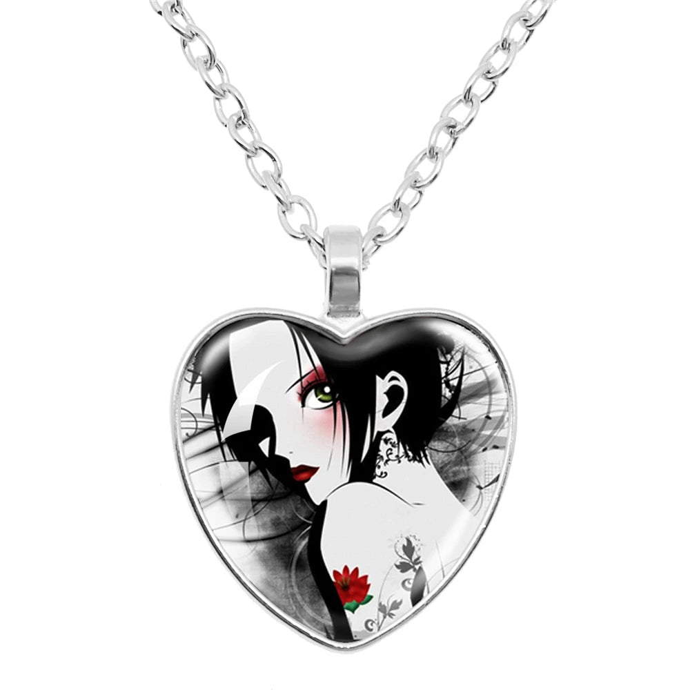 Cute Fashion Yazawa Osaki Nana Anime Glass Heart Necklace Handmade Creative Women's Birthday Gift Jewelry