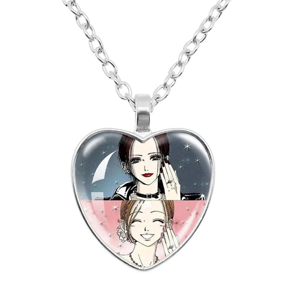 Cute Fashion Yazawa Osaki Nana Anime Glass Heart Necklace Handmade Creative Women's Birthday Gift Jewelry