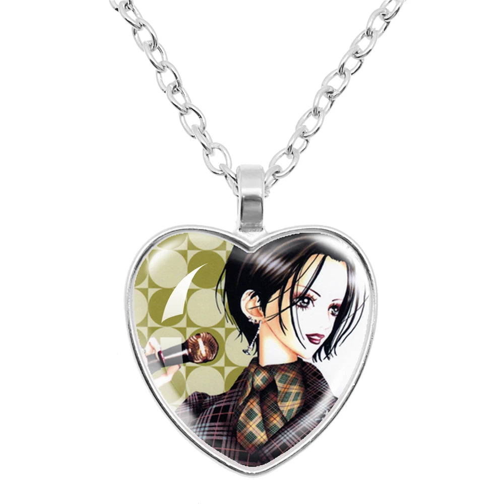 Cute Fashion Yazawa Osaki Nana Anime Glass Heart Necklace Handmade Creative Women's Birthday Gift Jewelry