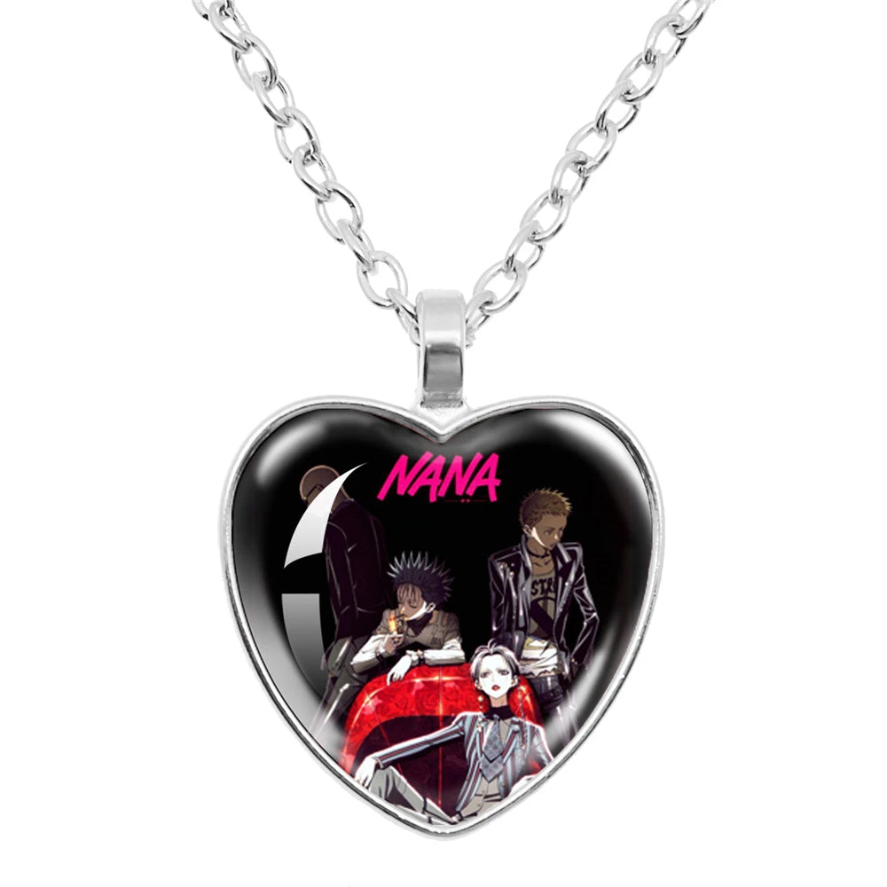 Cute Fashion Yazawa Osaki Nana Anime Glass Heart Necklace Handmade Creative Women's Birthday Gift Jewelry