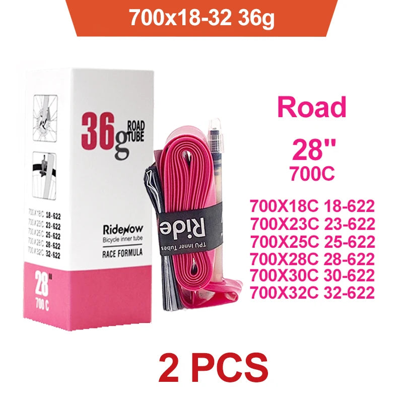 Ridenow ultralight tpu bike inner tube – 700c/26/27.5/29 inch, road mtb bicycle tpu 700c x 18 25 28 32 french valve length 45mm