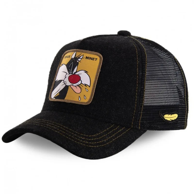 New Anime Bunny TAZ DUCK Snapback Cap – Unisex Cotton Baseball Hat | Hip Hop Dad Mesh Trucker Cap for Men & Women