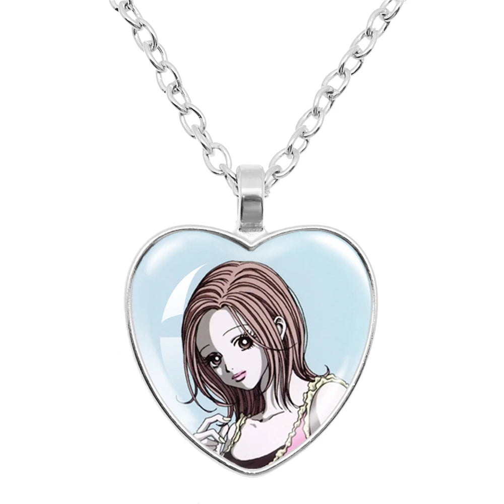 Cute Fashion Yazawa Osaki Nana Anime Glass Heart Necklace Handmade Creative Women's Birthday Gift Jewelry