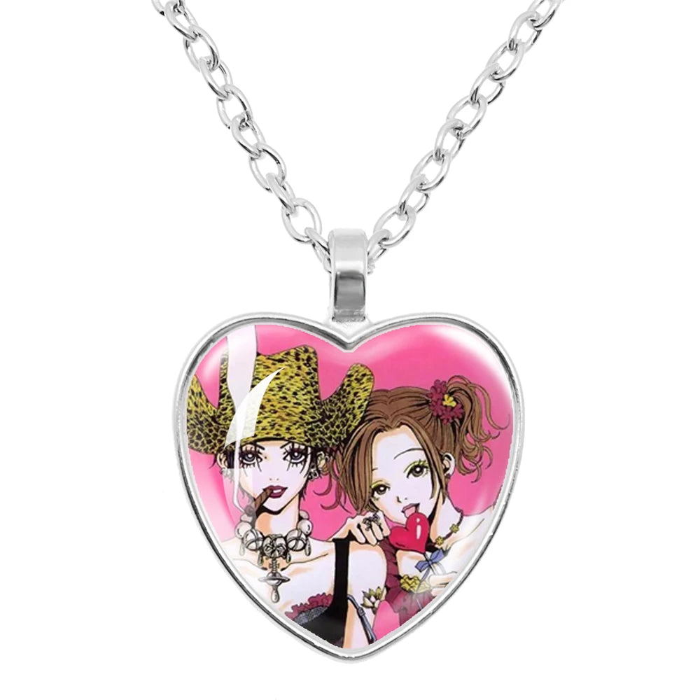 Cute Fashion Yazawa Osaki Nana Anime Glass Heart Necklace Handmade Creative Women's Birthday Gift Jewelry