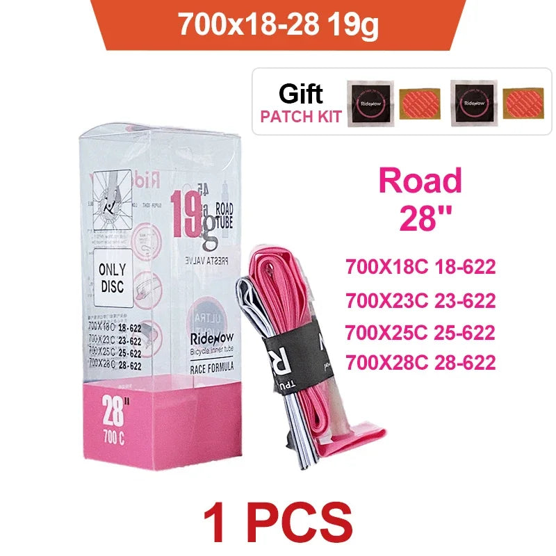 Ridenow ultralight tpu bike inner tube – 700c/26/27.5/29 inch, road mtb bicycle tpu 700c x 18 25 28 32 french valve length 45mm