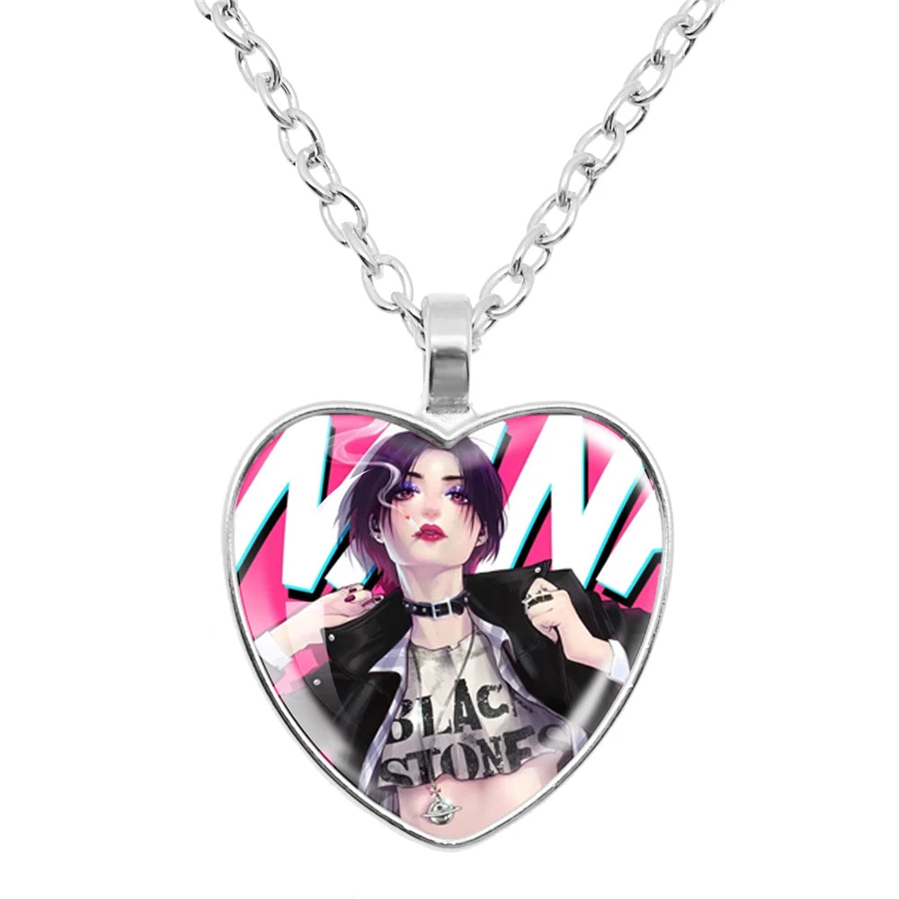Cute Fashion Yazawa Osaki Nana Anime Glass Heart Necklace Handmade Creative Women's Birthday Gift Jewelry