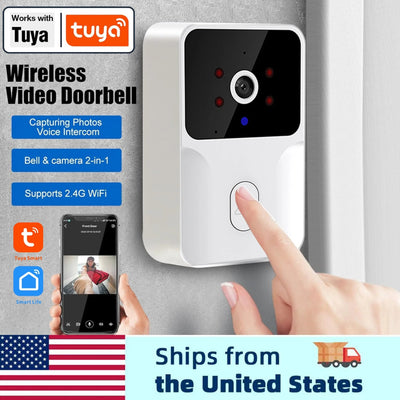 Tuya Smart Video Doorbell Camera – HD Wireless Doorbell with Night Vision, Voice Change, 2-Way Audio & Waterproof Security Design