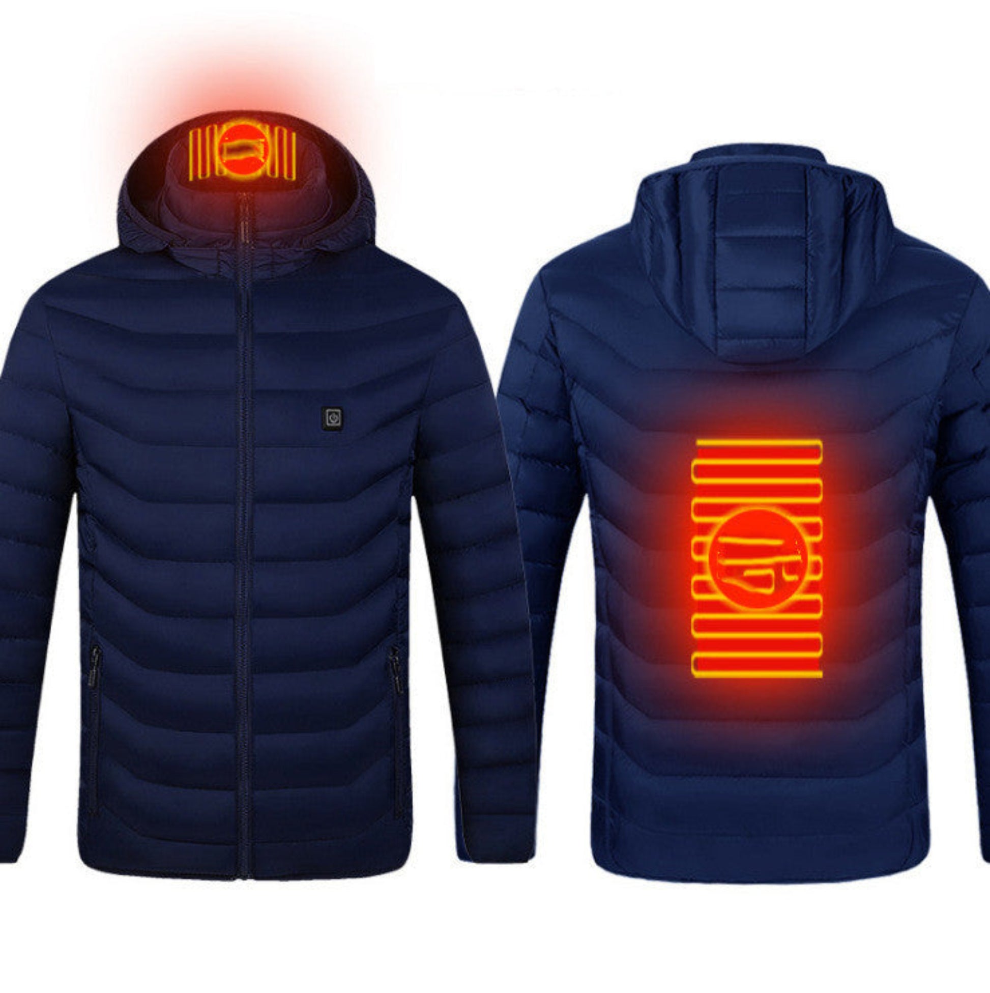 USB Heated Jacket – Electric Thermal Winter Coat with Removable Hood & 3-Level Heat Control