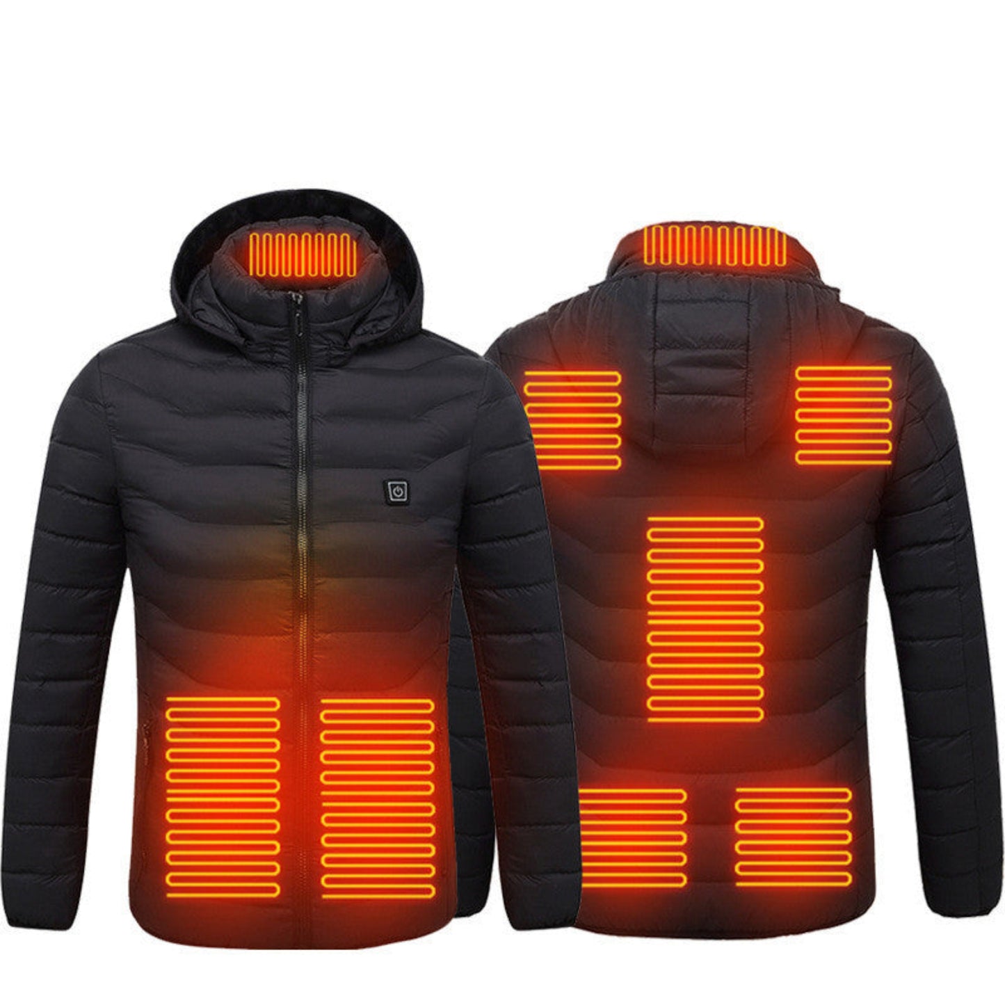 USB Heated Jacket – Electric Thermal Winter Coat with Removable Hood & 3-Level Heat Control