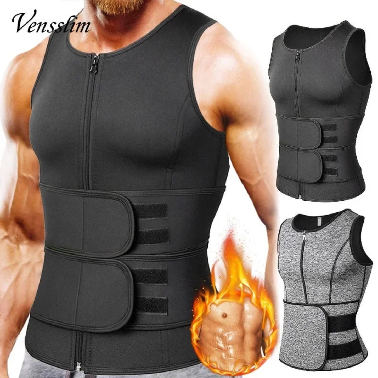 Vensslim Men's Sauna Sweat Vest – Waist Trainer & Slimming Shapewear