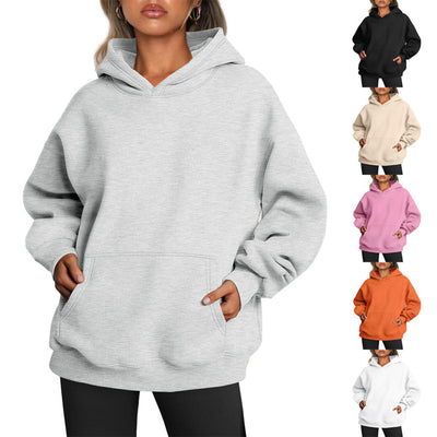 ✨ Women's Oversized Fleece Hoodie – Cozy Long Sleeve Pullover with Pocket ✨-Women's Oversized Hoodies Fleece Loose Sweatshirts With Pocket Long Sleeve Pullover Hoodies Sweaters Winter Fall Outfits Sports Clothes